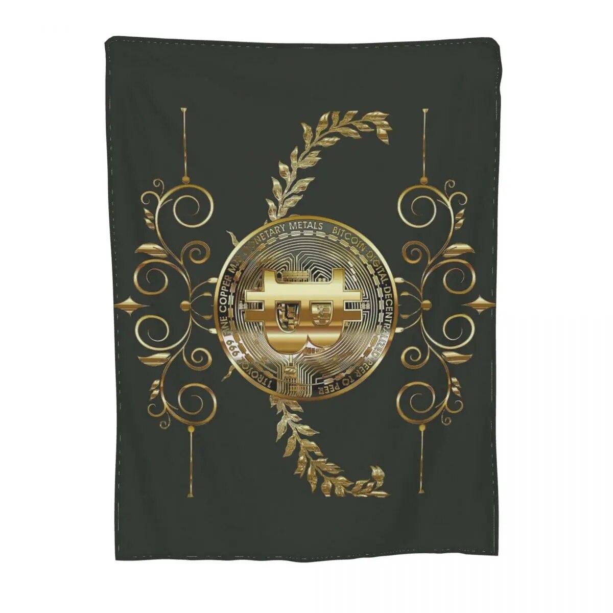 

Плюшевые одеяла с биткойн-золотой монетой, криптовалюта, Ethereum, Btc Blockchain, новинка, одеяло для домашнего коврика 75x100cm