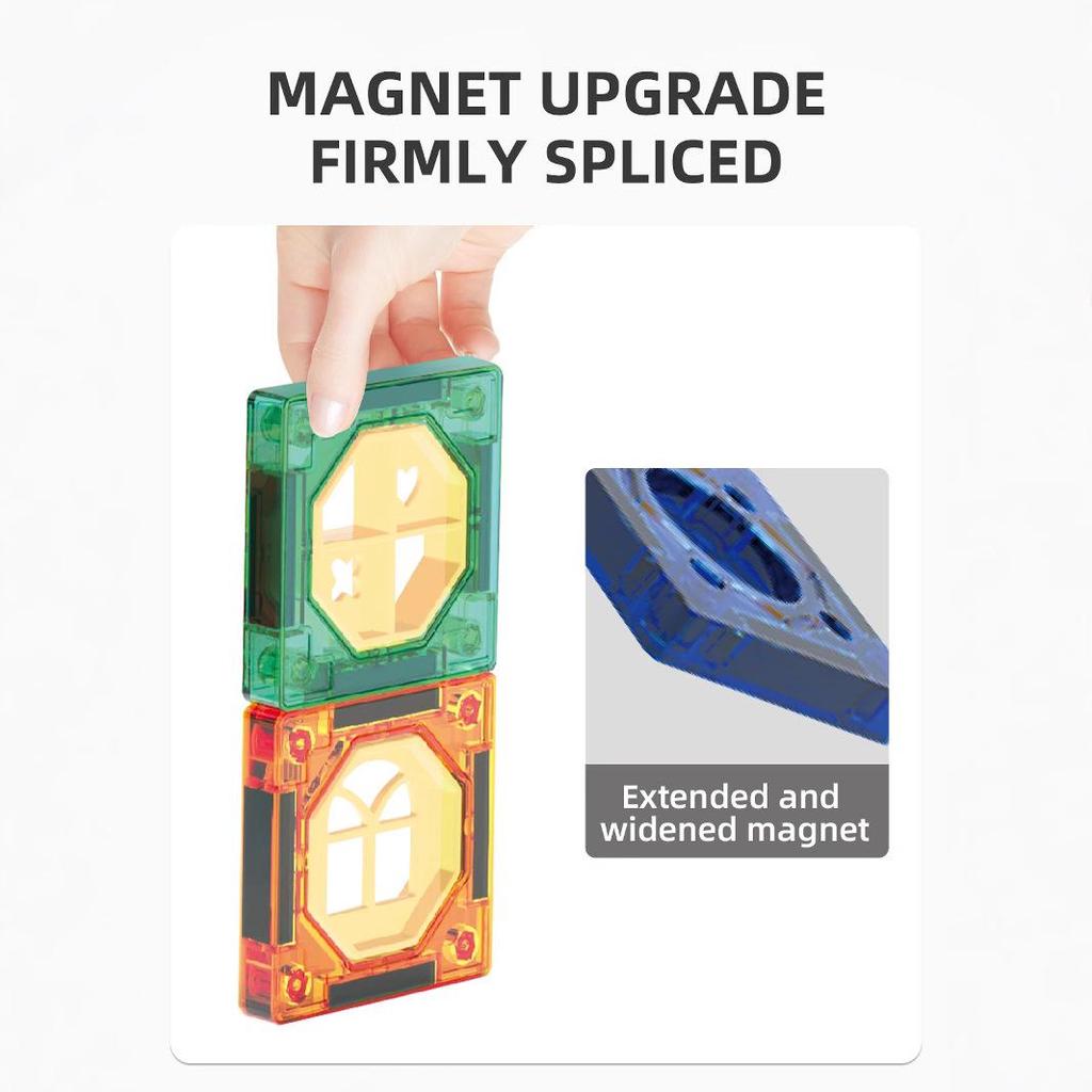 Stained Glass Magnetic Marble Run: Kids' Magnetic Building Blocks and Tracks