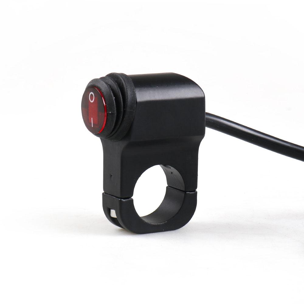 12V Waterproof Motorcycle 7/8" 22mm Handlebar Switches Motorbike ATV Headlight Hazard Brake Fog Lights ON-OFF-ON Switch