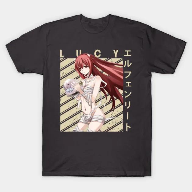 Elfen Lied Personality Clothes Year Round Clothing Oversized New Model Tshirt Personality Clothes Y2k Short Sleeves Classic Tee