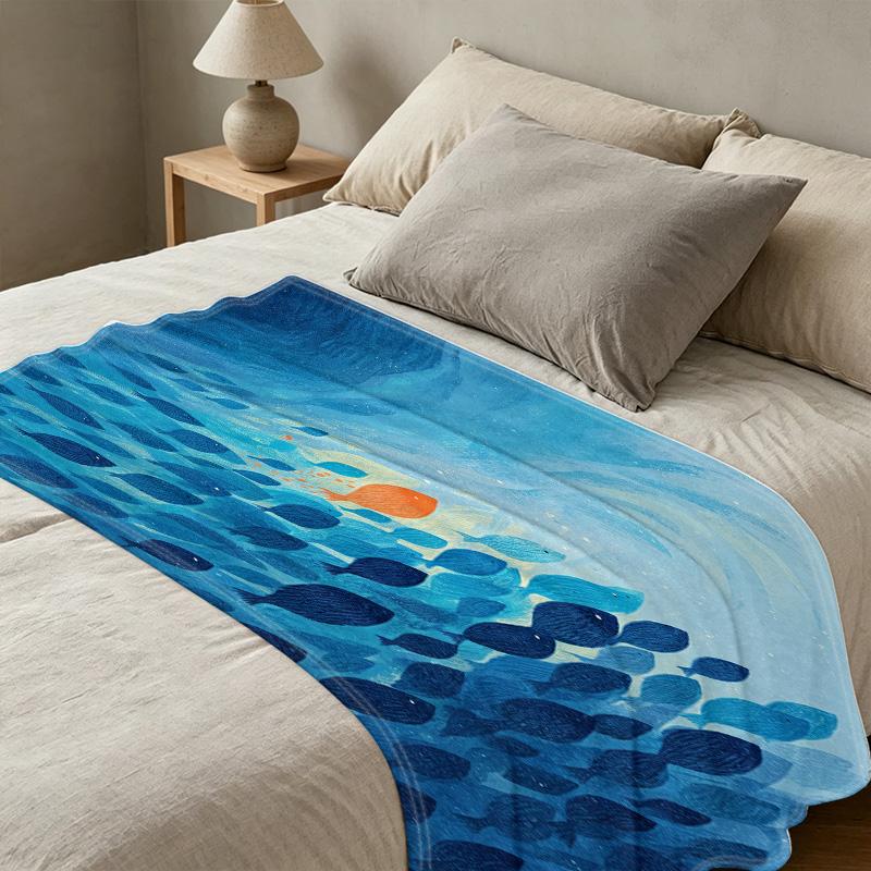 Printed Flannel Blanket – Soft, Skin-Friendly, Warm Throw for Home, Dorm, Christmas & Halloween