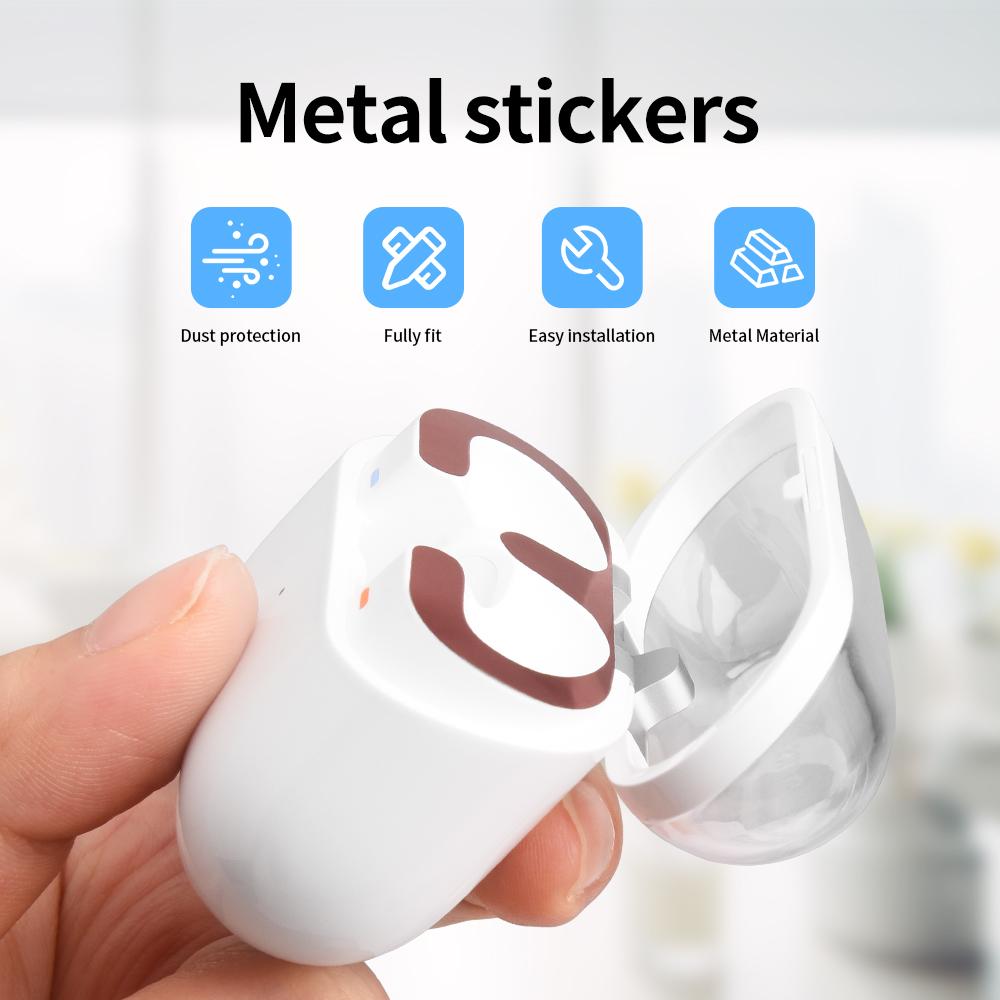 For Samsung Galaxy Buds3 Charging Case Bluetooth-compatible Earbuds Metal Sticker Anti-Dust Protective Decals