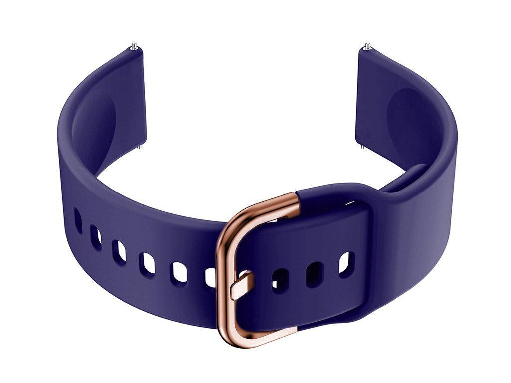 Correa de Goma para Smartwatch U01 - Azul Marino/Oro Rosa - 18 mm
