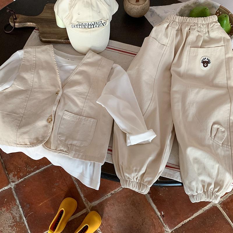 

Модная осенняя уличная одежда для мальчиков: Комплект из трех предметов: крутой жилет 2025 120 cm