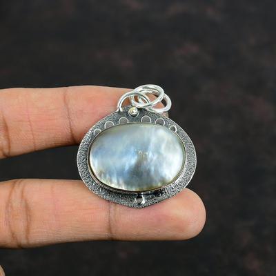 Mother Of Pearl Pendant Gemstone Pendant Handmade Jewelry 925 Sterling Silver Pendant Brand New Pendant Mother Of Pearl Jewelry Gift For Her