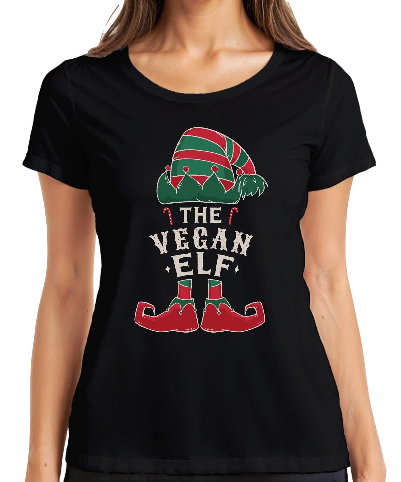 Vegan Elf Veganer - Weihnachten Weihnachtsgeschenk Christmas Damen T-Shirt L