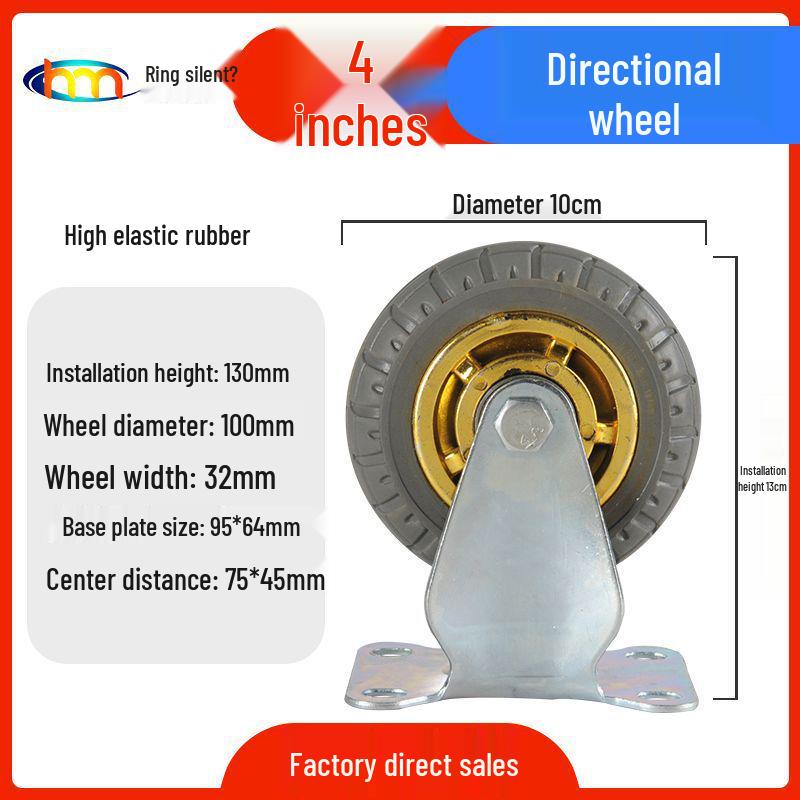 Schwerlast-Gummi-Lenkrollen mit Bremse - Doppelt gelagert, Größen 3/4/5 Zoll