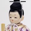 Hina Wooden Doll Single Doll with Round Doll, "Kotohoki" Mikoto, Tray, Natural, KTH-3203E2