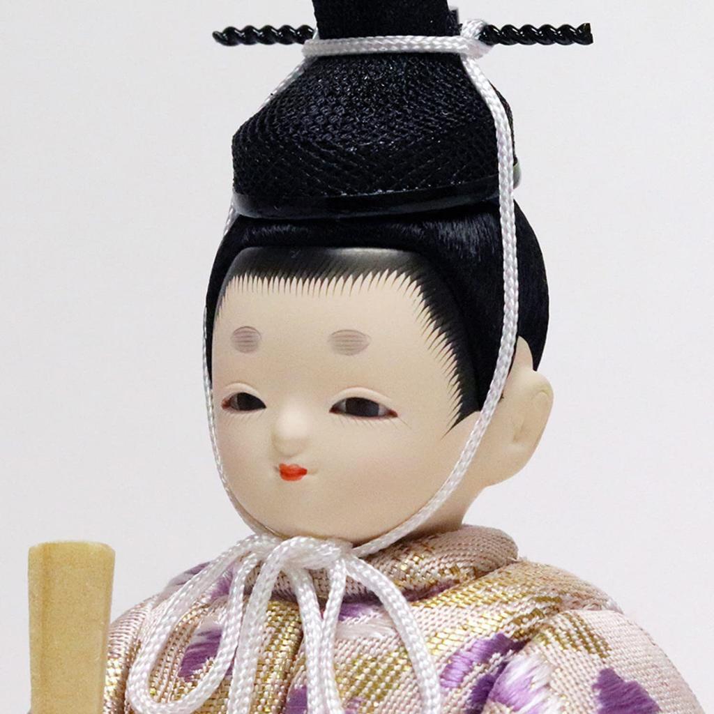 Hina Wooden Doll Single Doll with Round Doll, "Kotohoki" Mikoto, Tray, Natural, KTH-3203E2