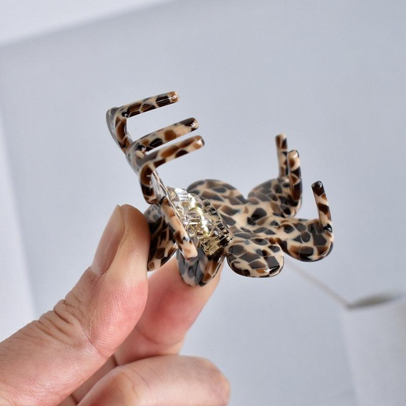 Polychromatic Acetic Acid Flower Shape Small Hair Claw Cute Sweet Style Braided Hair Bangs Hairpin Half Hair Thin Hair Use