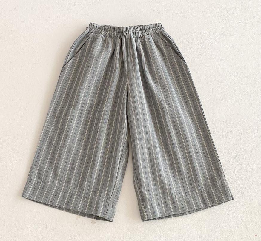 

Boys Girls Linen Stripe Trousers Children s Clothes Fall Spring Boy Loose Casual Harem Pants Kids Long Pant 5-6 Years
