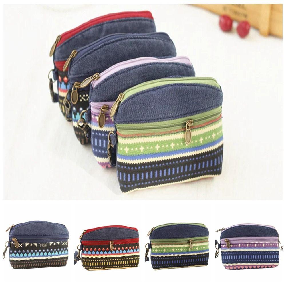 

Многоцветный кошелек для монет в этническом стиле, сумка для наушников в корейском стиле, мягкий тканевый кошелек для покупок
