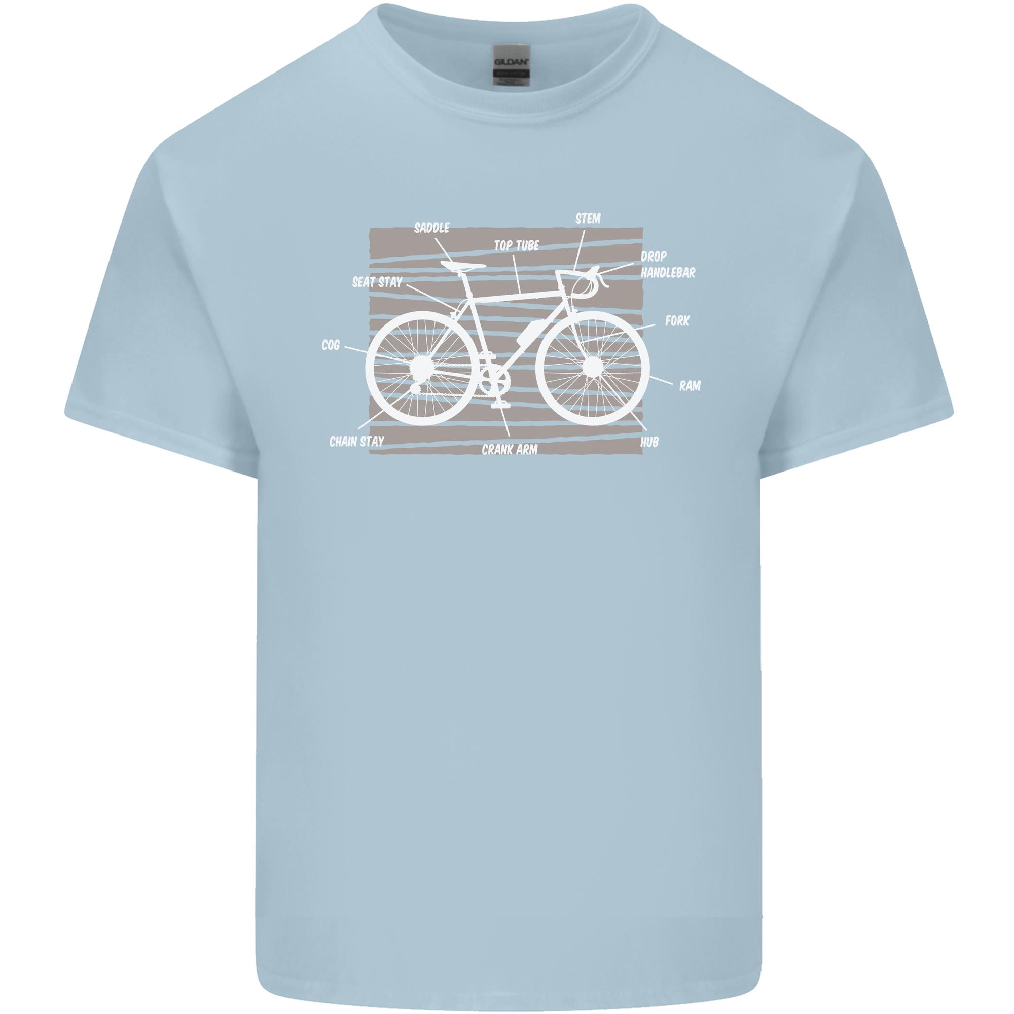 Bicycle Anatomy Funny Cyclist Cycling Funny Unisexs Light Cotton TShirt S