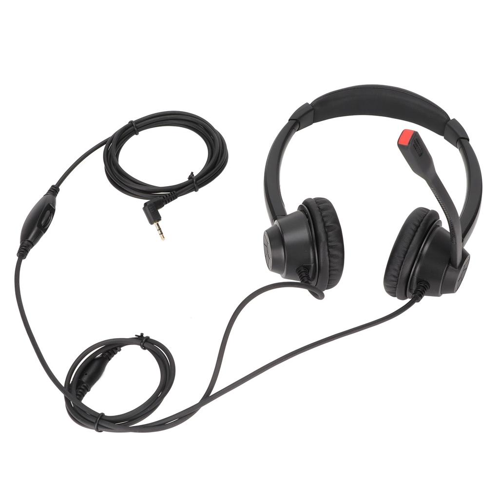 2.5mm Business Headset Binaural Corded Headset with HD Mic for Home Office Call Center Telemarketing Binaural Corded Headset