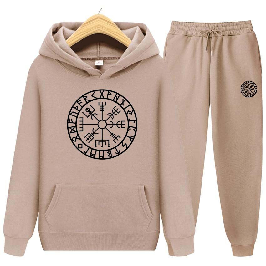 Men Suit Spring Hoodies+Pants Two Piece Set  Printing Men Womens Hoodies Tracksuits Jogger Pants Thick Warm Clothes Men