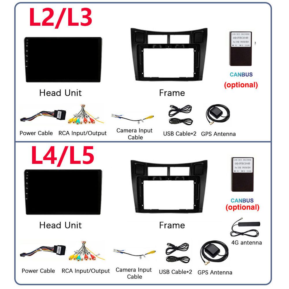 4G+64G Car Multimedia Player for Toyota Yaris 2007 Radio Fascia Car Radio 2005 - 2012 Android GPS Navigator 2 Din carplay stereo