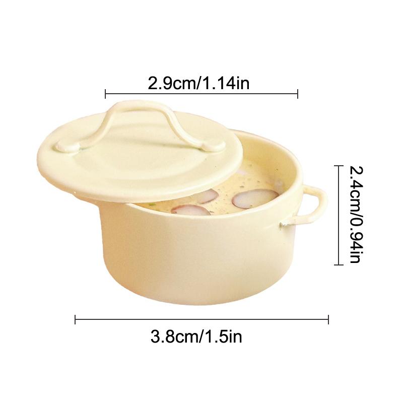 1/12 Puppenhaus Mini Sahne-Pilzsuppe Topf Modell Puppenhaus Simulation Küchen Dekoration Zubehör Rollenspiel Spielzeug
