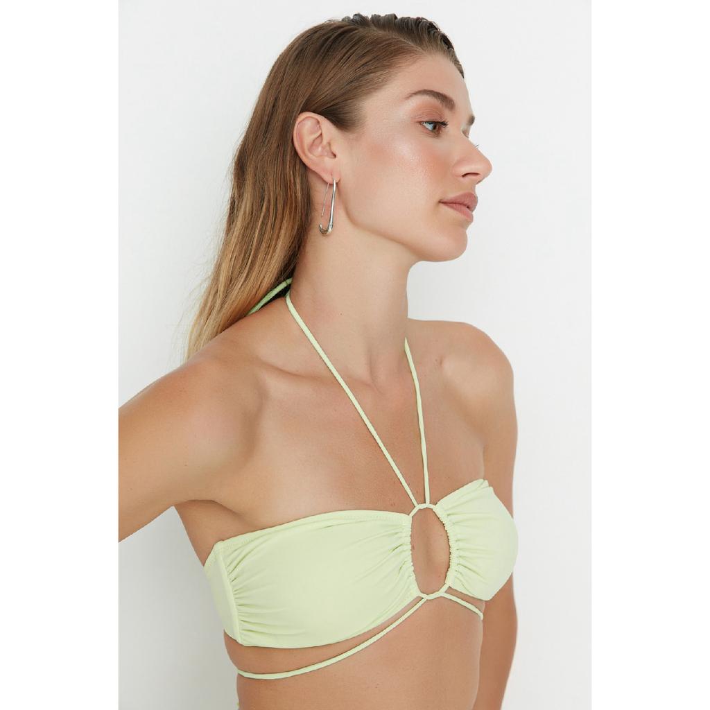 Schwarzes trägerloses Bikinioberteil zum Binden Tbess21bu0411