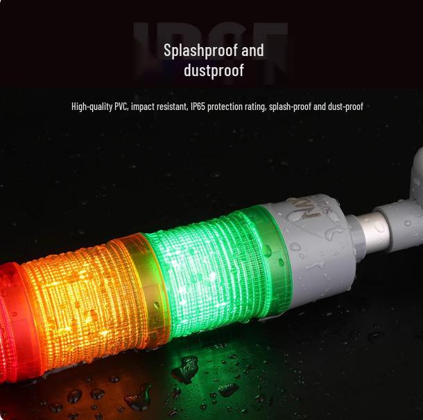 LED Multi-Tier Signal Tower Light with Three-Color Indicator and Audible Alarm, 24V