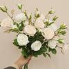 3 Heads Austin Roses Artificial Flower Long Stem Fake Flower Home Decors Wedding Valentine'S Day Table Hall Decorative Bouquets