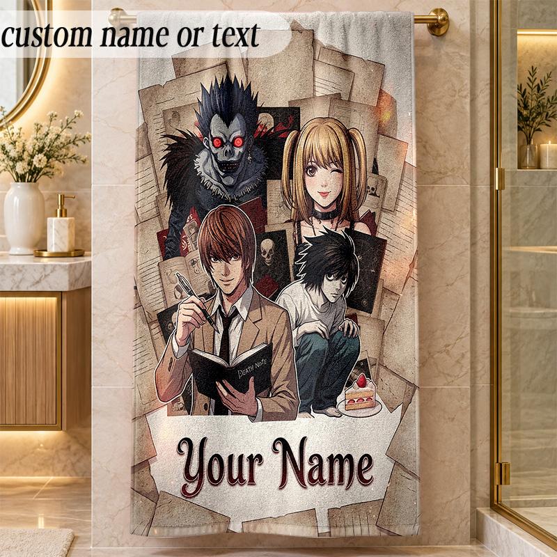 Beach TowelDeath Note Custom Name Text Personalized Soft Towel for Beach Pool Indoor Home Decor Gift