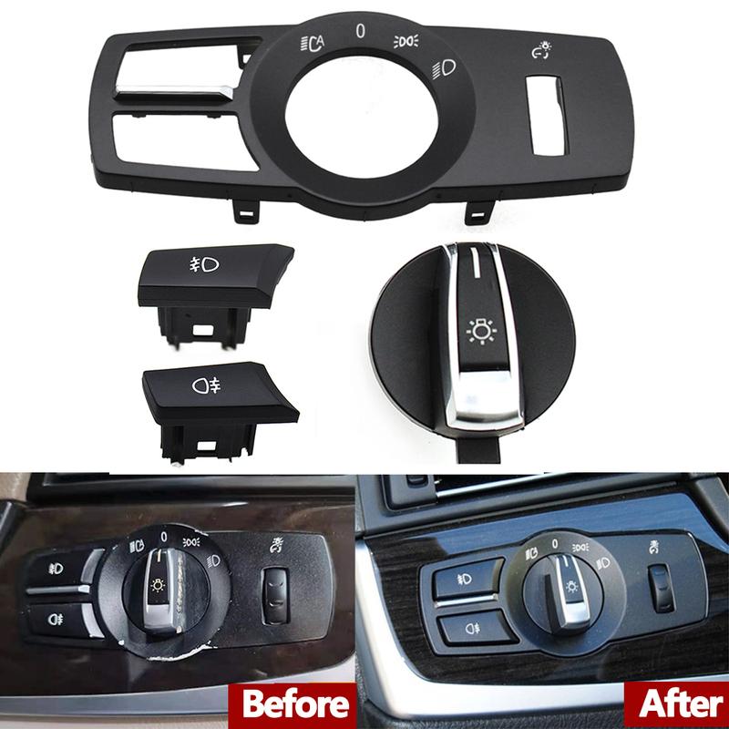 Foglight Button Head Lamp Rotary Headlight Switch Cover For BMW 5 Series 5GT 6S 7S X3 X4 F01 F02 F10 F11 F07 F06 F12 F25 F26