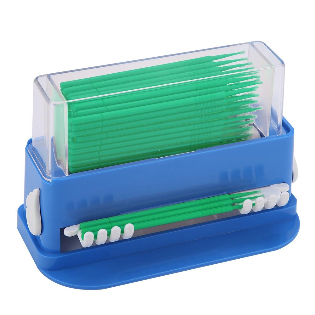 

Dental Disposable Micro Applicator Tip Bendable Sticks Brush Dispenser with Box (Green)
