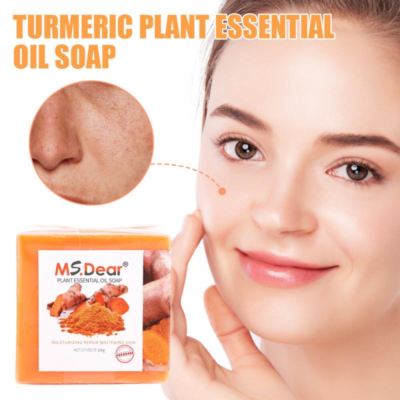 2× Turmeric Soap Skin Whitening Dark Spots Lightening Acne Brightening Turmeric