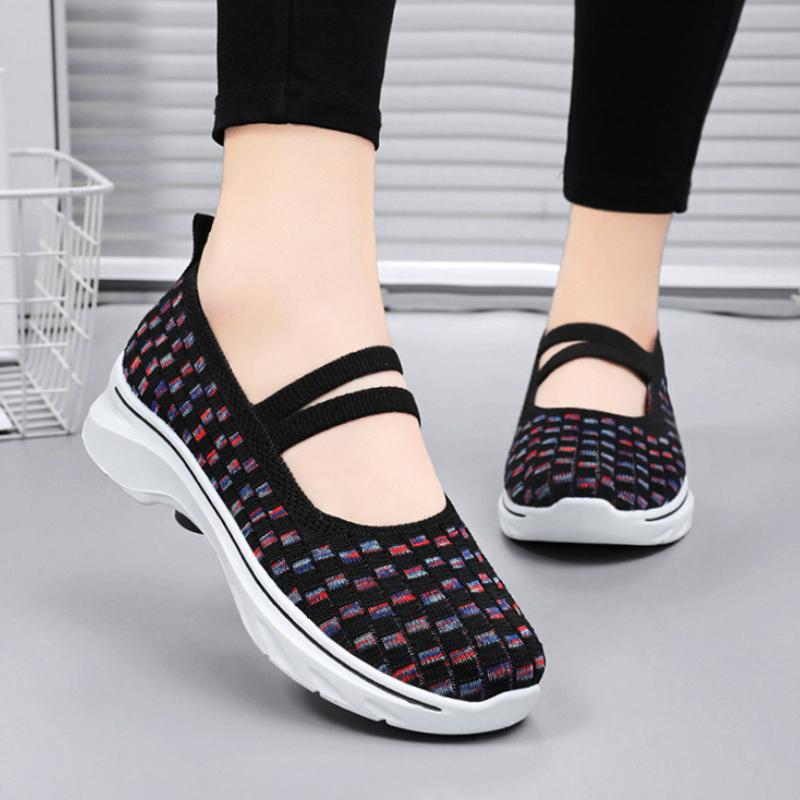 Pantofi de damă slip-on Mary Jane plați pantofi de vară casual de exterior pentru mers pe jos antiderapanți adidași confortabili pentru mamă ușori