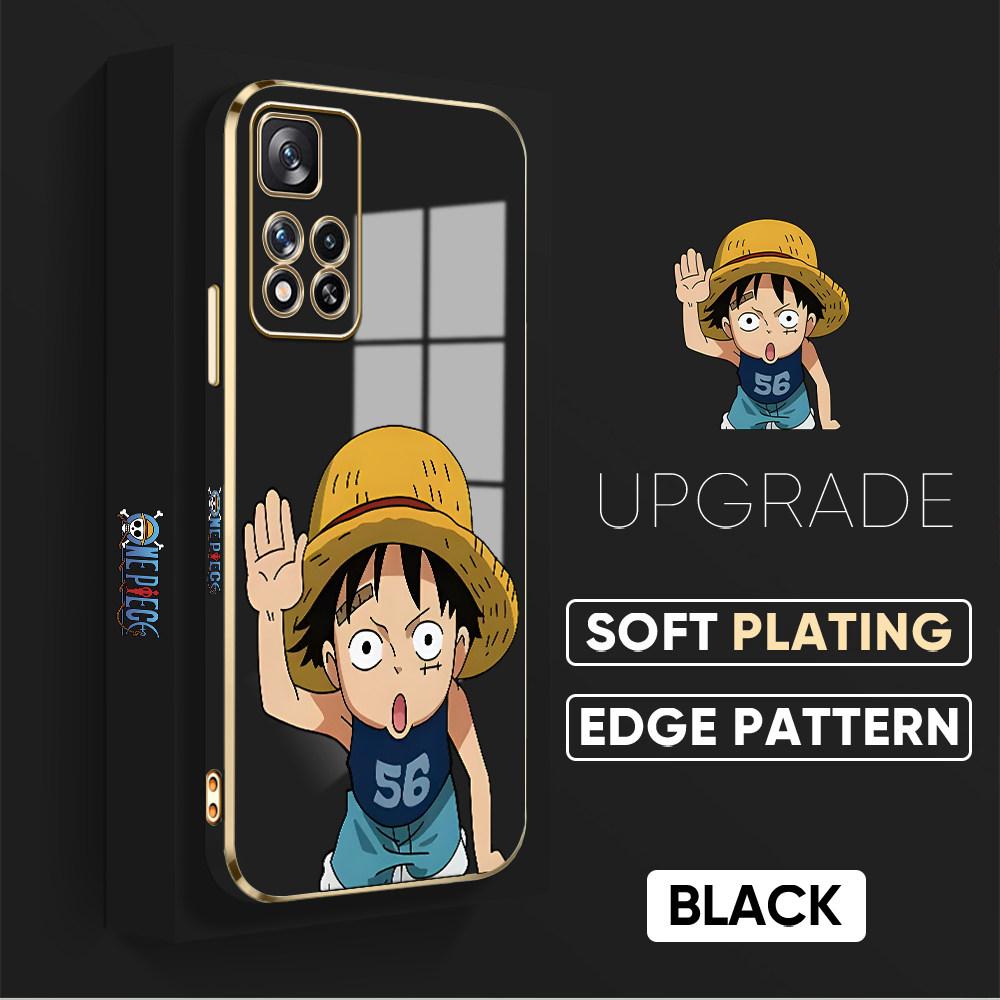 For Redmi Note 13 Pro 12 Pro 12S 11 Pro 11S 10S OPPO A38 A77s A96 Realme C33 C65 OnePlus Soft TPU Full Lens Protect Cute Luffy Design Phone Case