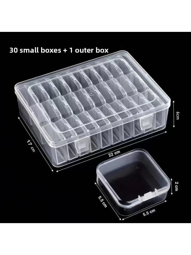 Transparent Plastic Bead Accessories Storage Box Nail Art Jewelry Box Diamond String Beads Organizer Modern Minimalist Style