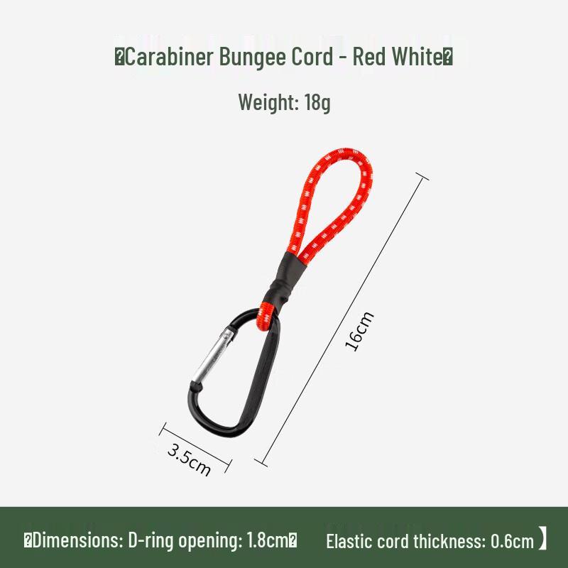 

Elastic Camping Gear Lanyard with Carabiner Hook One Size