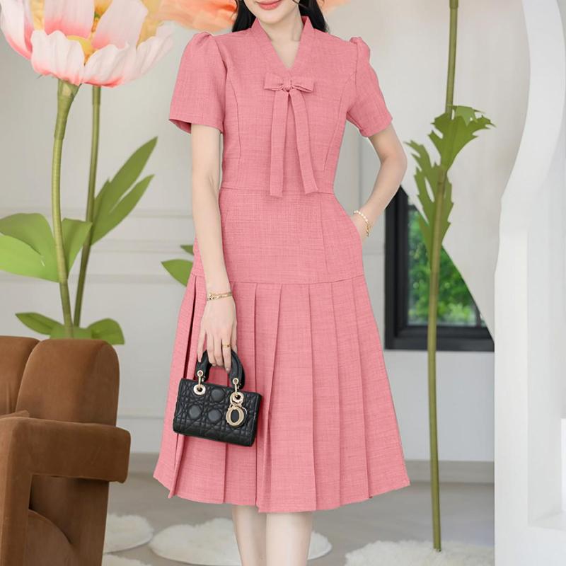 ZANZEA Women V-Neck Summer Casual Short Sleeve Dress