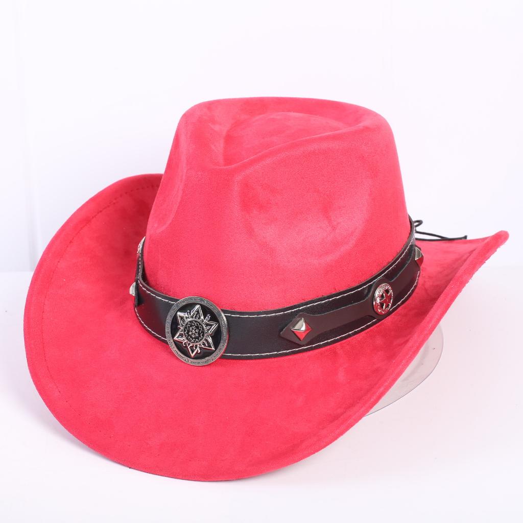 Popular European and American Classic Suede Western Cowboy Hat Men's and Women's Fashion LO Style Peach Heart Cowboy Hat