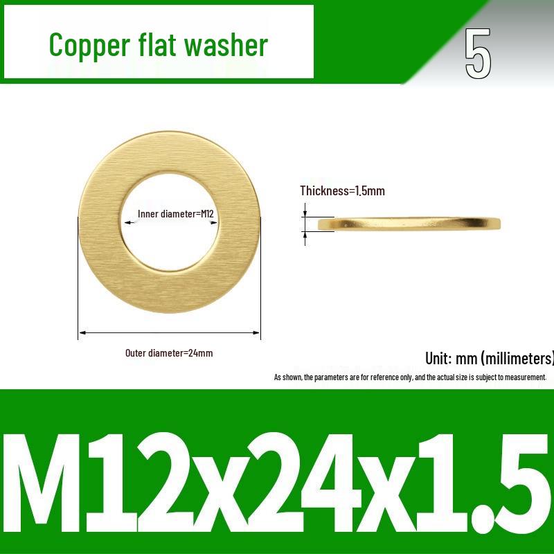 Ultra-Thin Brass Flat Washer Round Shim (Sizes M2-M20)