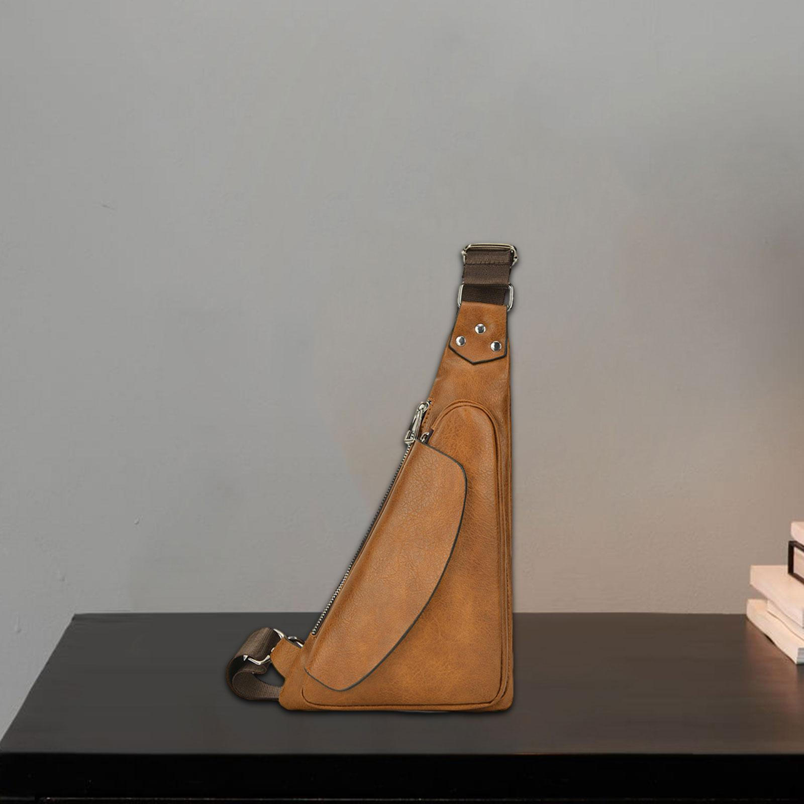 

Повсякденна поясна сумка через плече з PU шкіри. Модна чоловіча сумка на талії світло-коричневого кольору