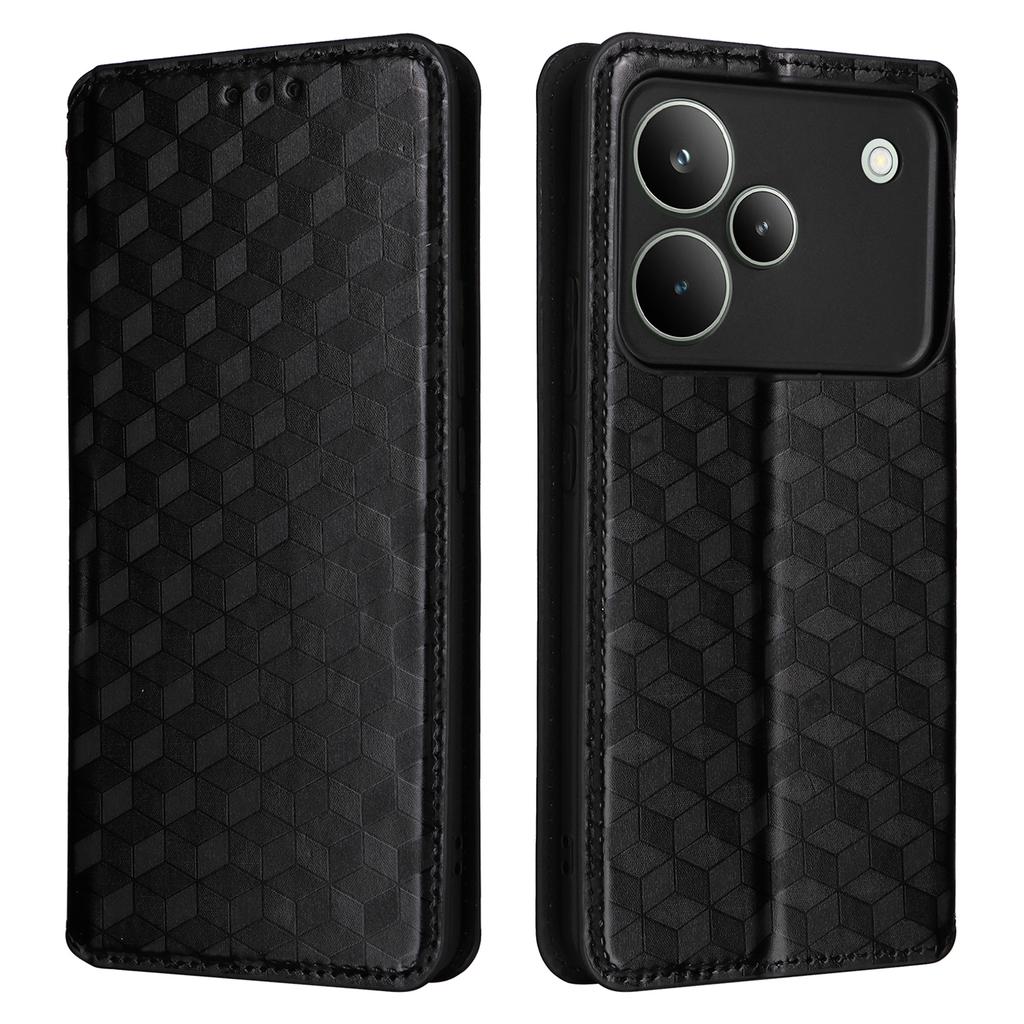 For Realme P4 Pro 5G Case Wallet Rhombus Imprinted Leather Phone Cover