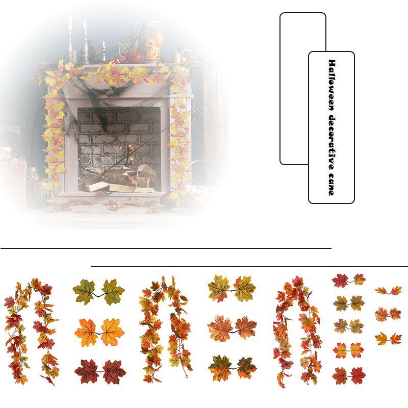 Artificial Autumn Fall Maple Leaves Garland For Home Party Decoration Vibrant Colors 175cm Long