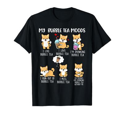 Shiba Inu Bubble Tea Shirt Boba Tea Hund Bubble Tea Damen T-Shirt