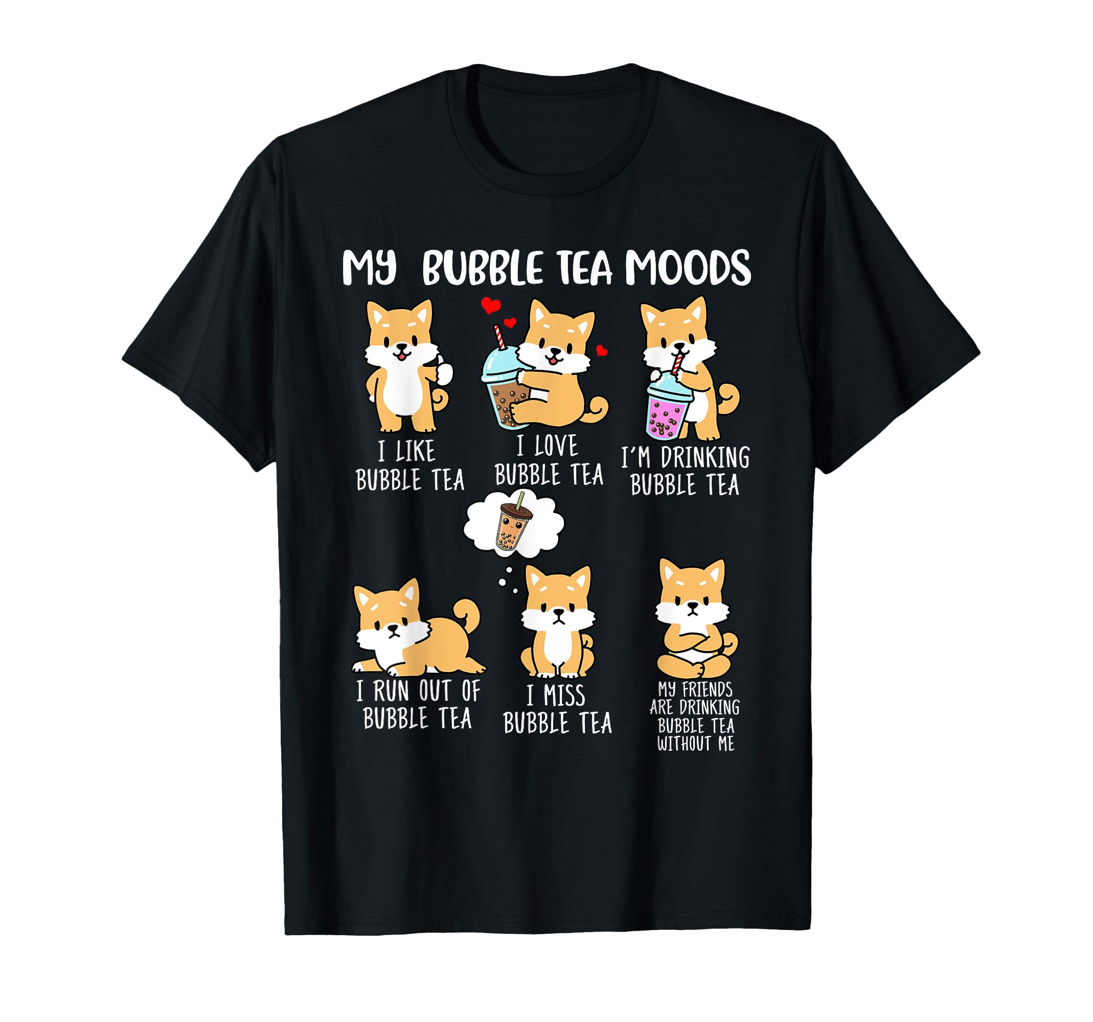 

Shiba Inu Bubble Tea Shirt Boba Tea Dog Bubble Tea Women s T-Shirt чёрный