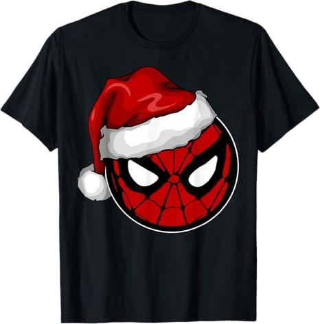Christmas SpiderUnisex Santa Hat TShirt Black S