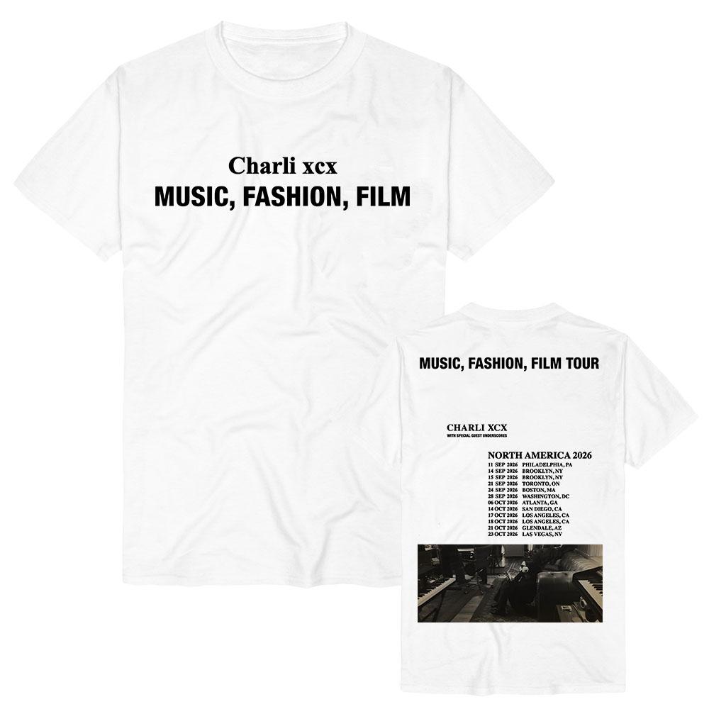 CHARLI XCX Music, Fashion, Film Tour 2026 T-shirt Summer Cotton Short Sleeve Fashion Tshirts Unisex Streetwear Graphic Merch Tee
