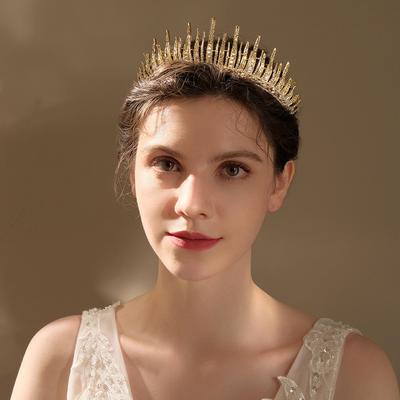 Korean Bridal Hair Accessories, Retro Queen's Crown, Alloy Rhinestone High-end Headwear, Studio Photo, Fairy Wedding Crown