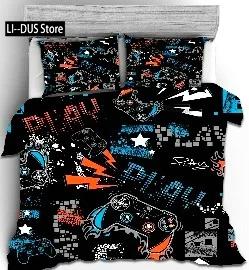 Hot Sale 3D Gamepad Bedding Set Custom Kids Boys Gamer Teens Video Game Duvet Cover for Youth Modern Game Controller Bedspread
