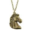 Horse Head Pendant Necklace Equestrian Cowboy Western Style Jewelry 45cm or 70cm long chain