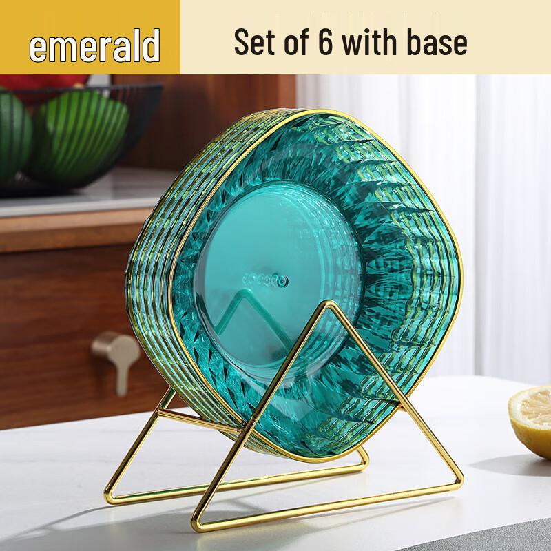 Paibei Nordic Light Luxury Transparent Serving Plates Set with Base