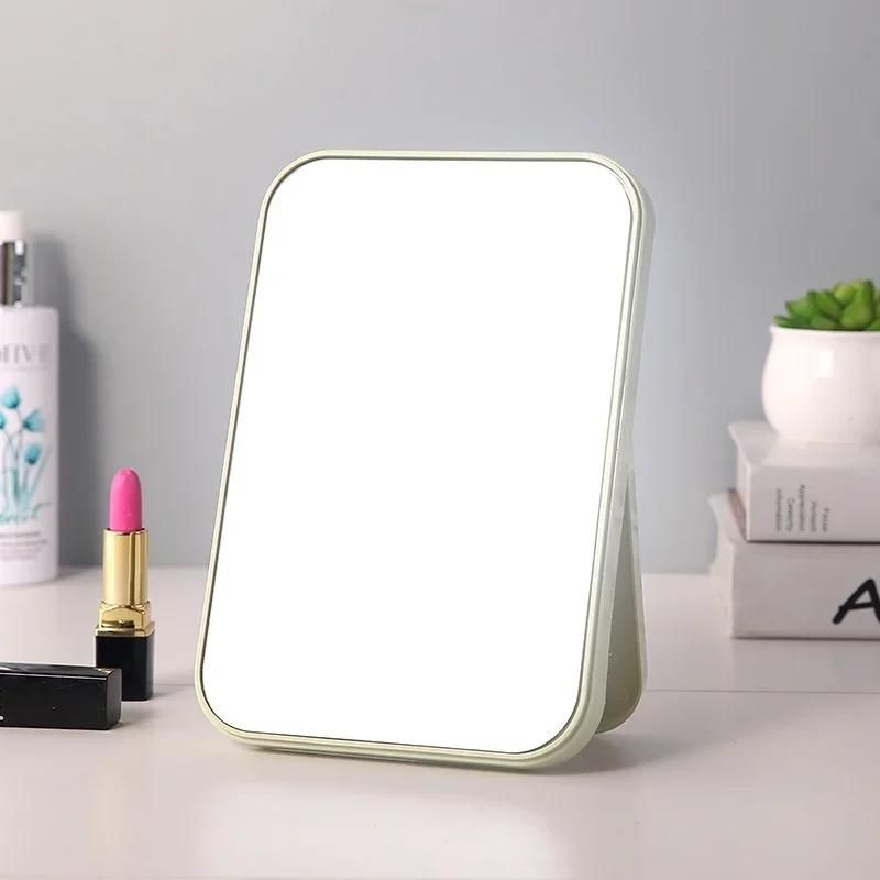 Portable Large Square Princess Mirrors Make Up Mirror High List Size Large Makeup Mirror Desktop Plain Folding Dressing Tool