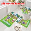 Personalized Animal Crossing 3Pcs Flannel Toilet Mat Set Custom Text Bathroom Rug Non Slip