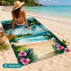 Tropical Palm Tree Beach Towel Flat Print Quick Dry Non-Woven Soft Bath Towel for Summer Vacation Pool Travel Hawaii Style