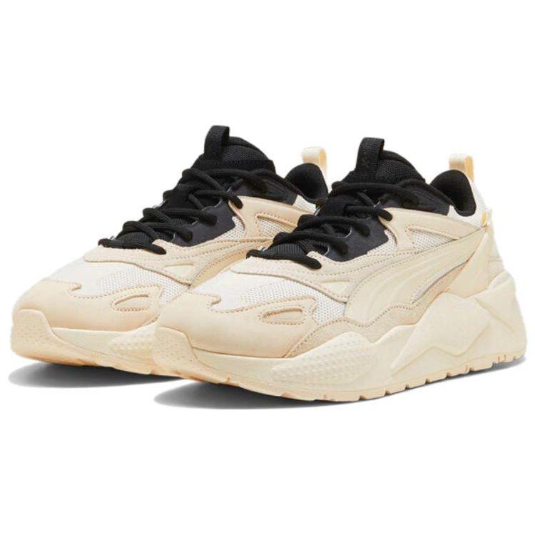 Puma Rs-X Fabric Round Toe Lace-Up Non-Slip Low-Top Lifestyle Sneakers Unisex Sneakers Beige Black 390776-30